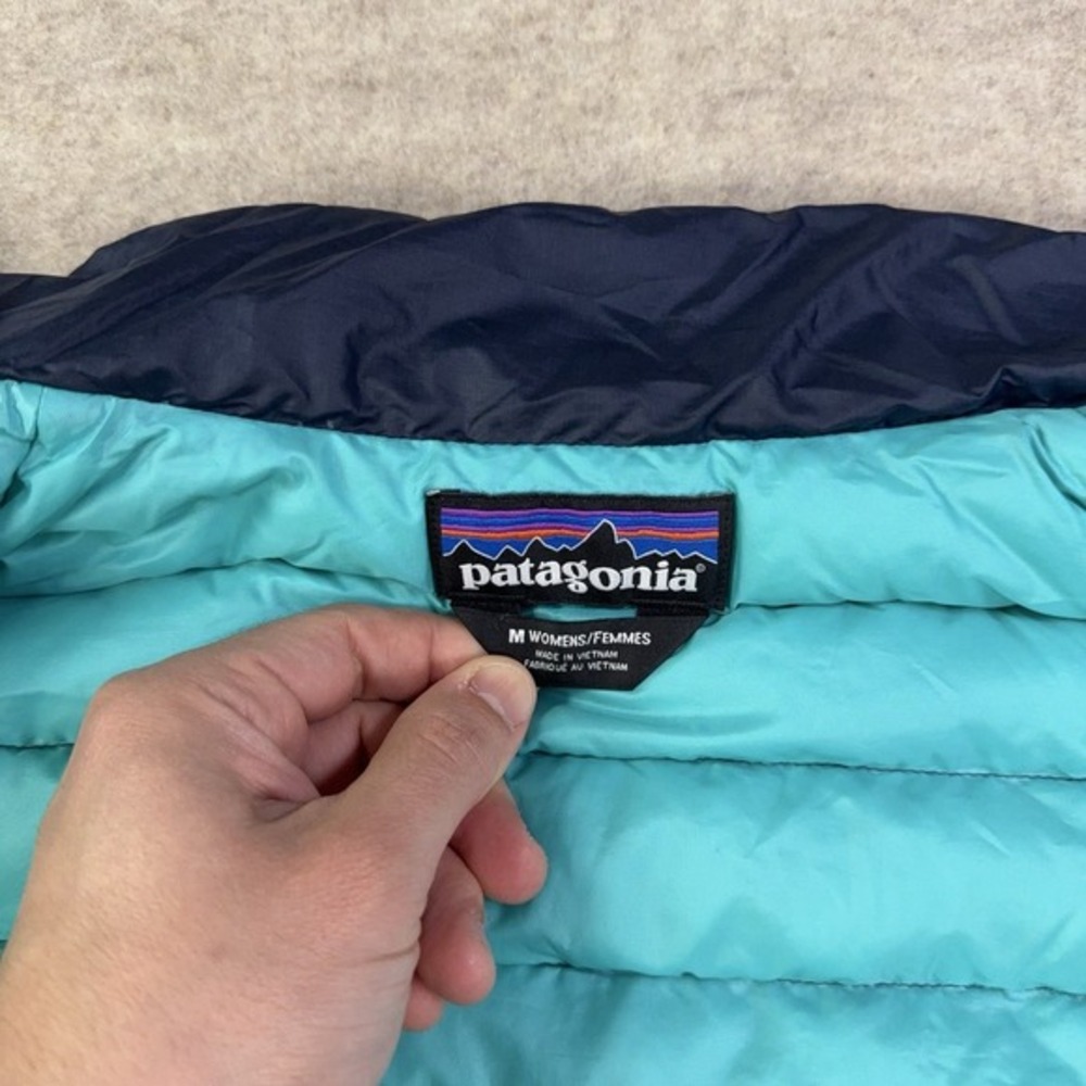 Patagonia‎ Down Sweater Vest Womens Medium Goose Down Blue Windproof 800-Fill - Picture 8 of 11
